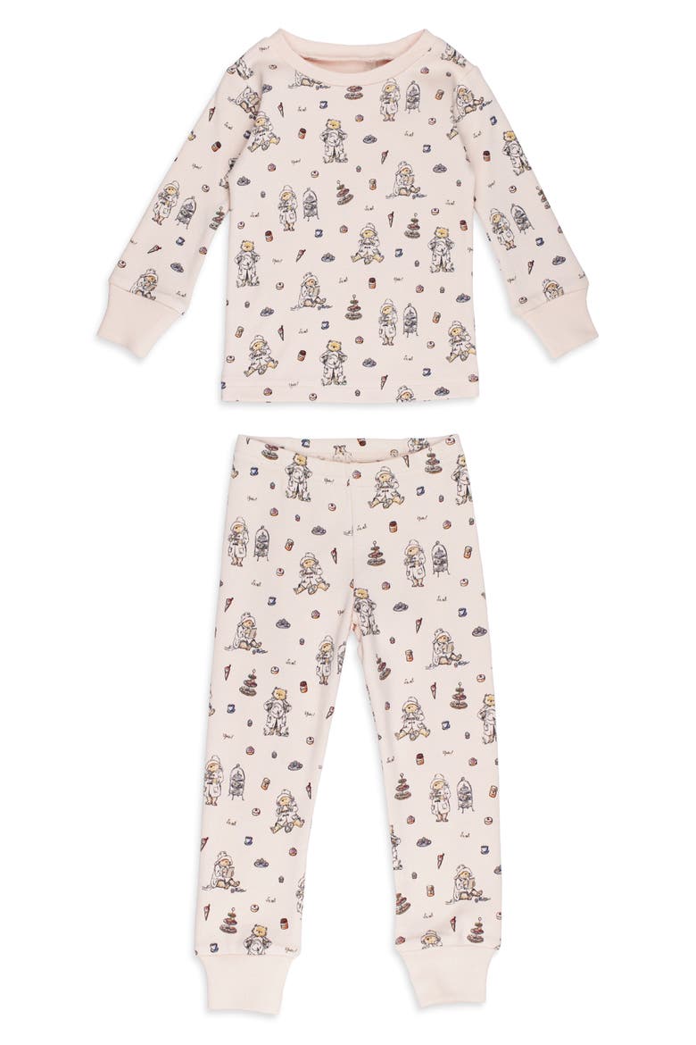 x Paddington Bear™ Fitted Organic Cotton Two-Piece Pajamas, Main, color, SWEET PADDINGTON