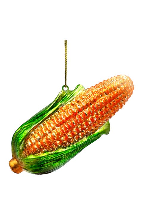 Harvest Corn Cob Glass Ornament