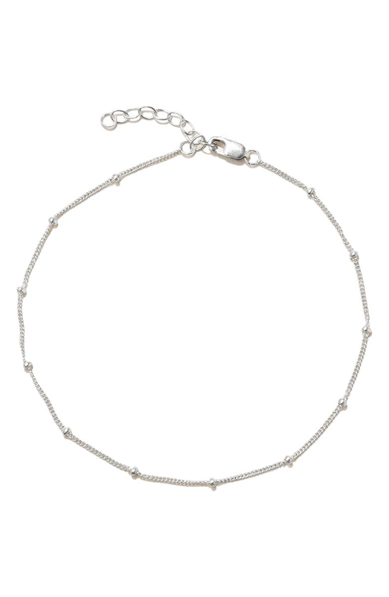 MADE BY MARY Satellite Chain Anklet, Main, color, Silver