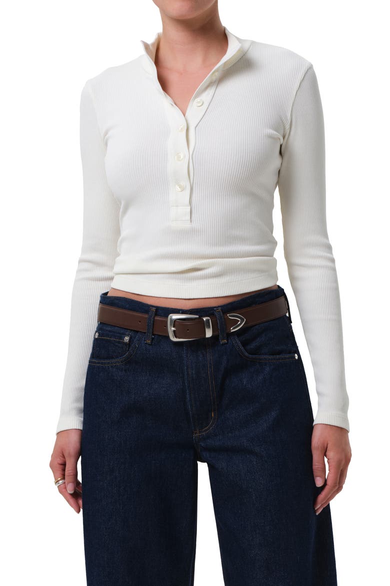 Sheena Long Sleeve Rib Polo, Main, color, PASHMINA OFF W