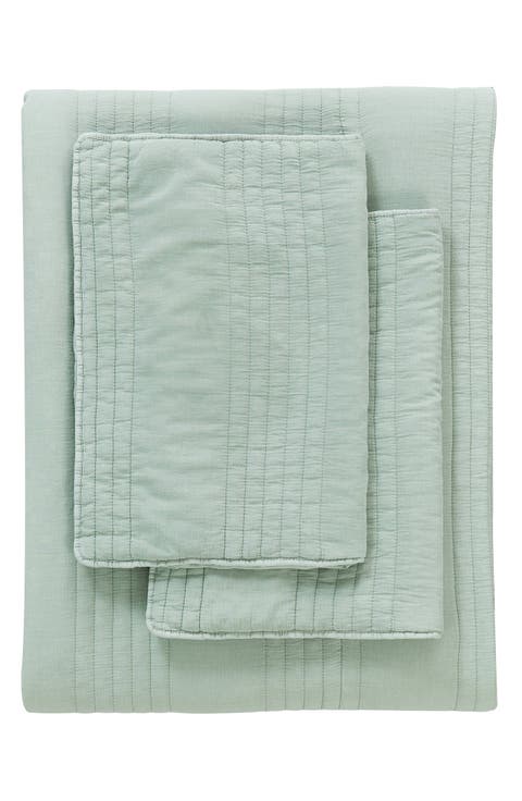 Stone Washed Cotton Quilt & Sham Set