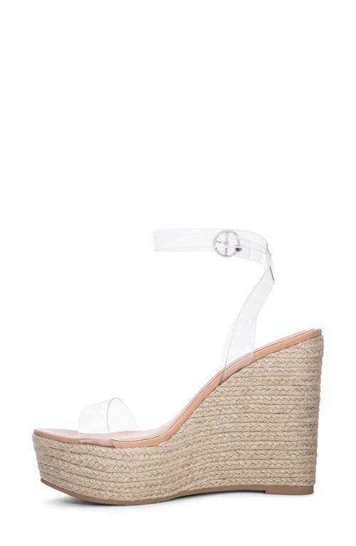 CHINESE LAUNDRY CHINESE LAUNDRY ELLO ESPADRILLE CLEAR PLATFORM WEDGE SANDAL