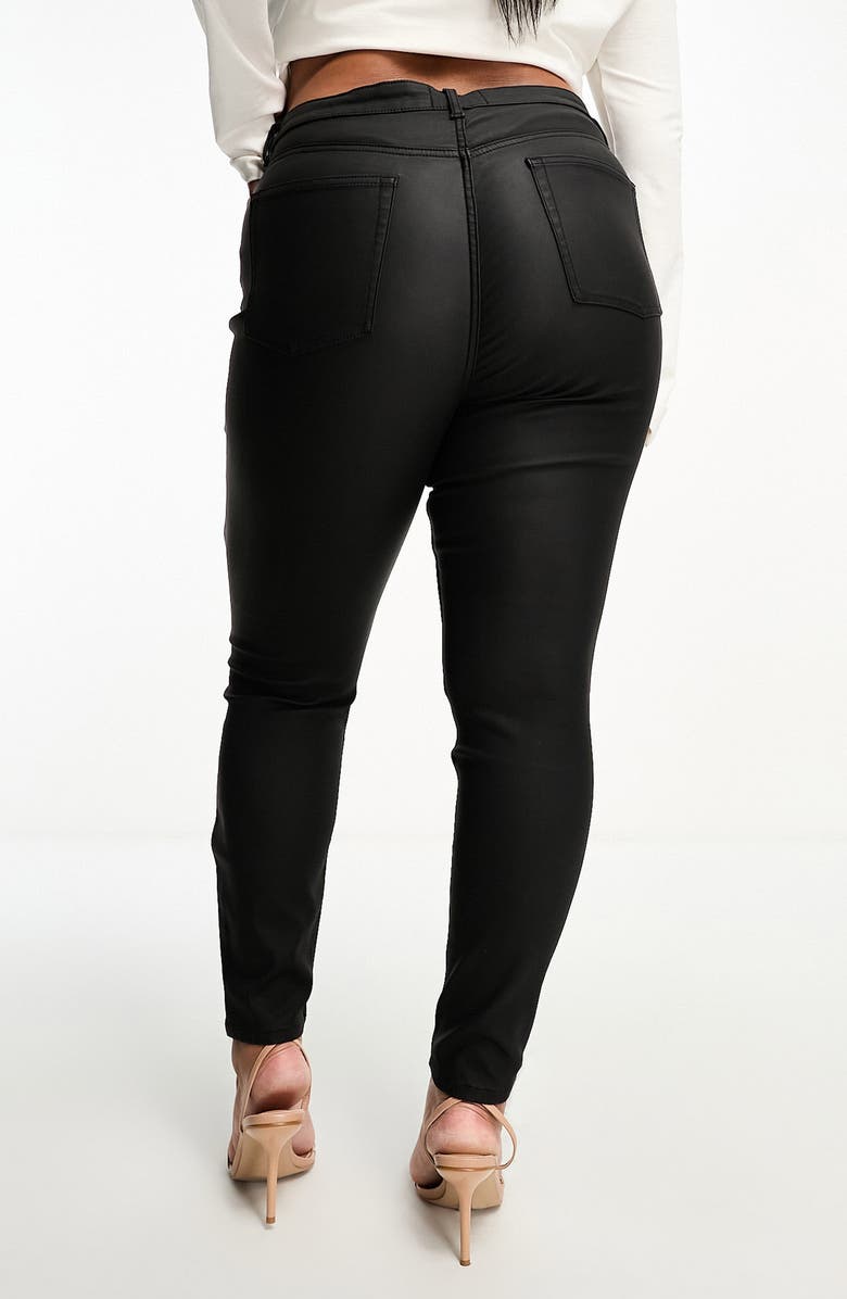 ASOS DESIGN Curve High Waist Coated Skinny Jeans, Alternate, color,