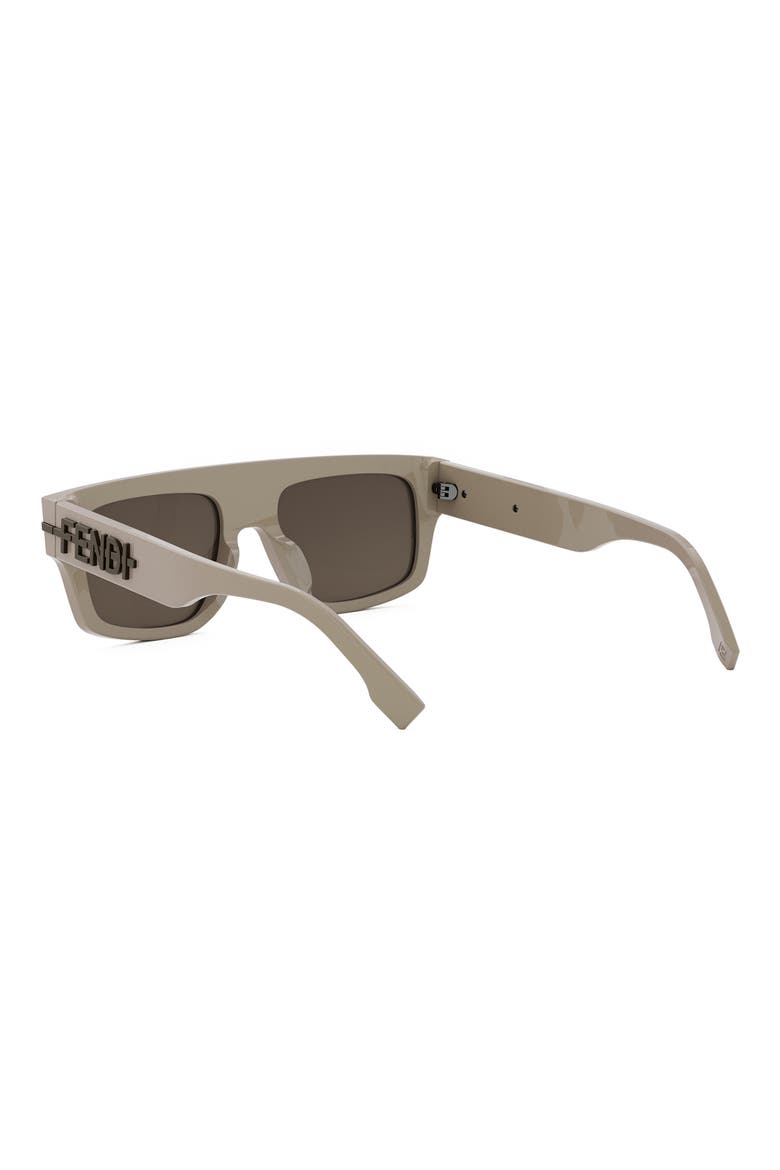 Fendigraphy 54mm Geometric Sunglasses, Alternate, color, SHINY BEIGE / BROWN