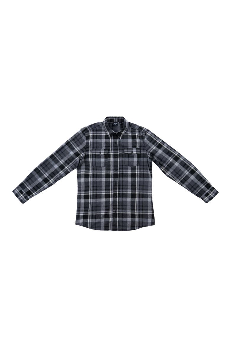 Plaid Long Sleeve Flannel Shirt, Main, color, BLACK