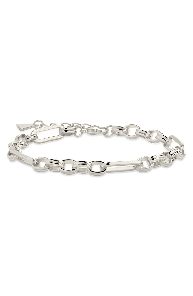 Sterling Forever Double Link Oval Chain Bracelet, Alternate, color,