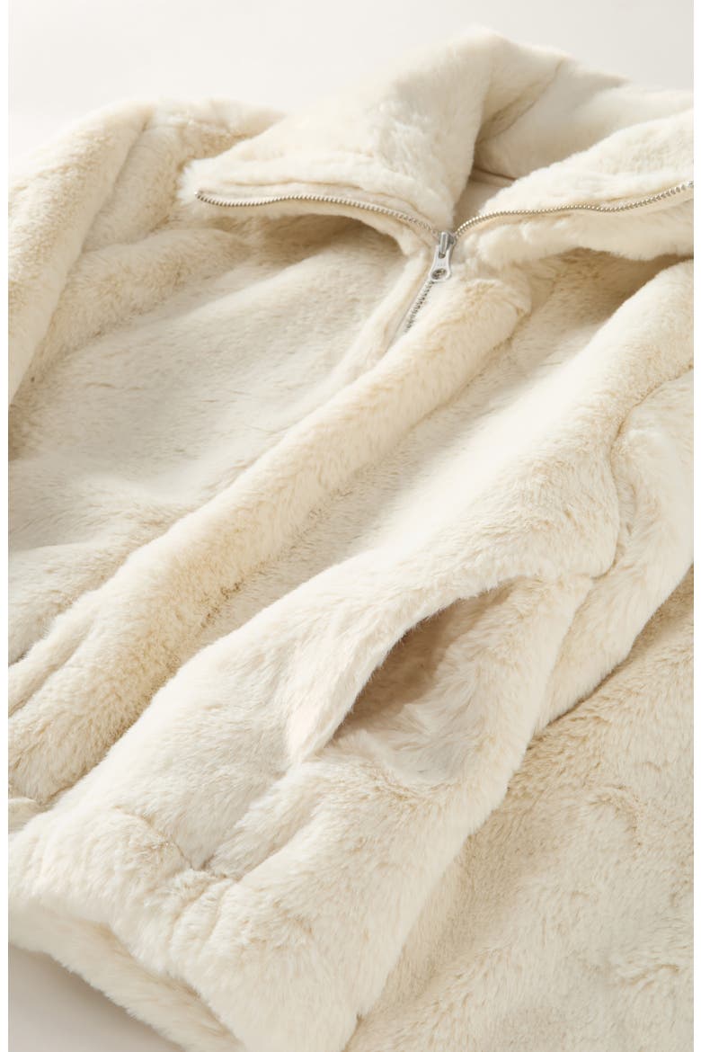 Kids' High Pile Faux Fur Jacket, Alternate, color, IVORY DOVE