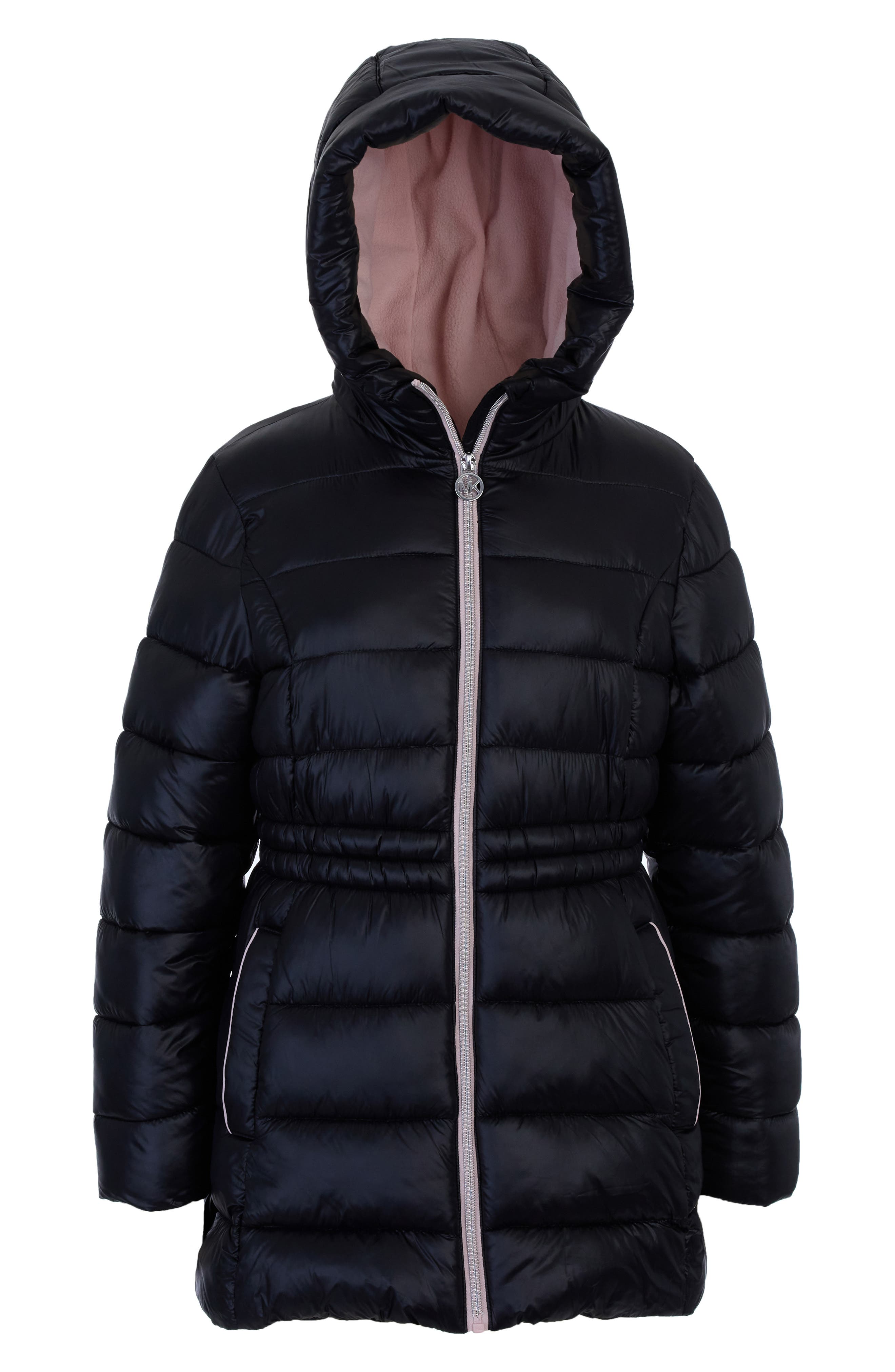 Michael Kors Kids' Midweight Longline Hooded Puffer Jacket