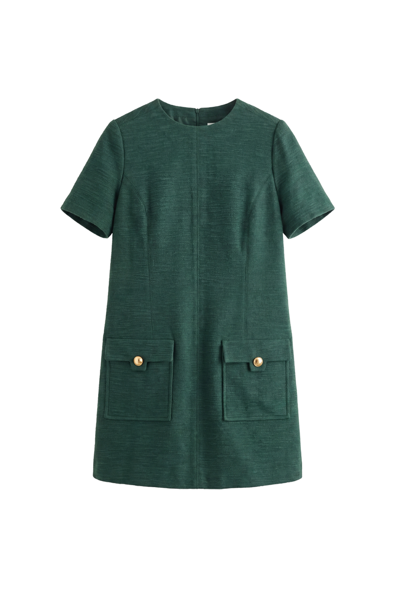 Madison Bouclé Mini Dress, Main, color, Spruce