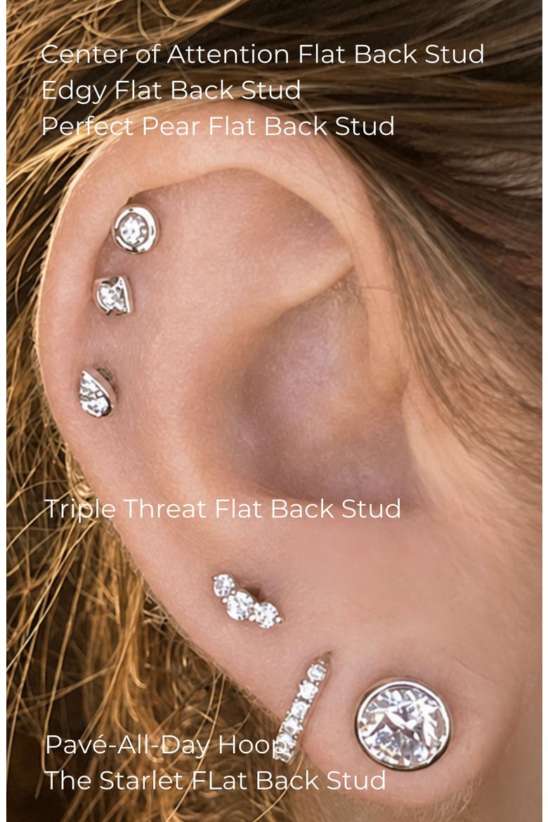 Edgy Flat Back Stud, Alternate, color, Yellow Gold