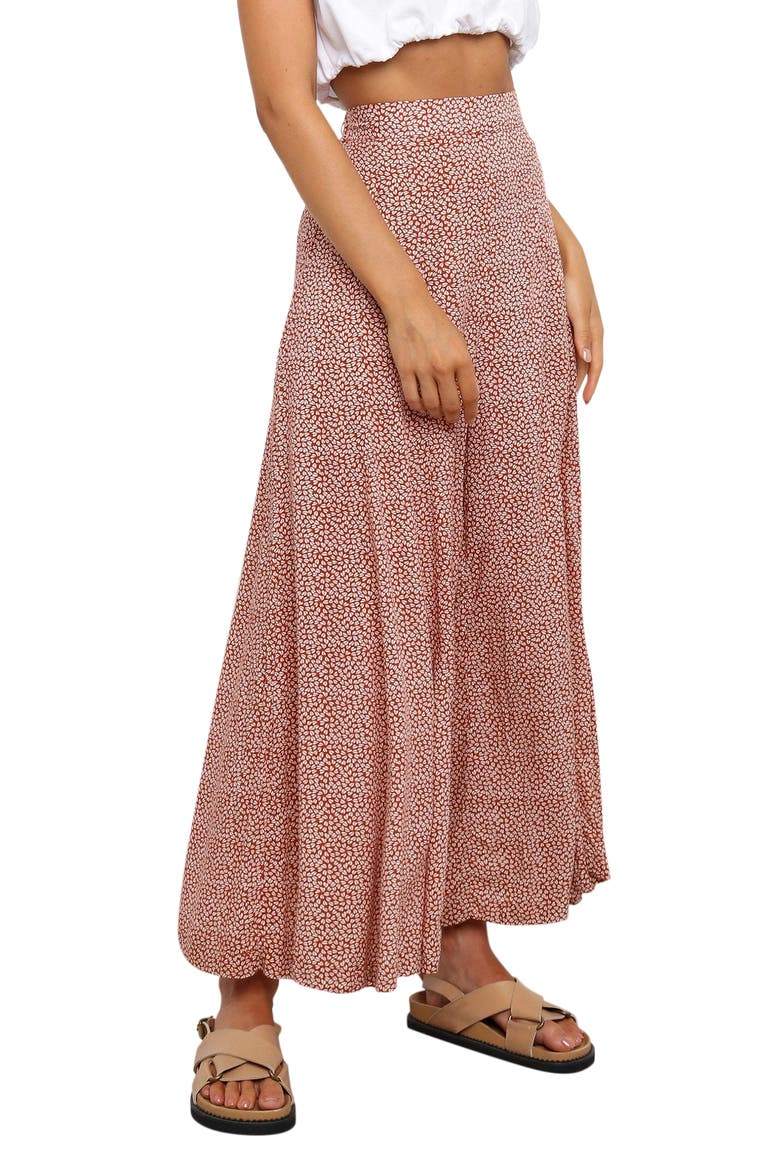 Neveah Floral Print Wide Leg Pants, Alternate, color, RUST