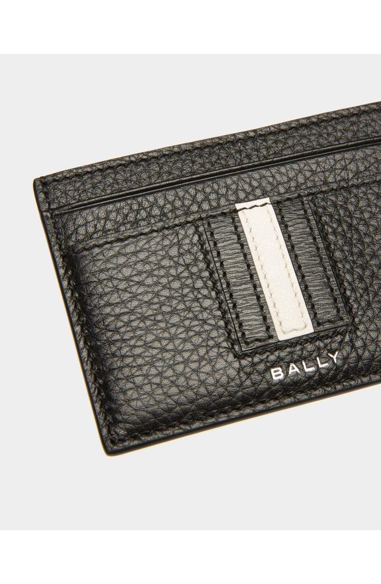 Bally Ribbon Card Holder In Leather, Alternate, color, Black
