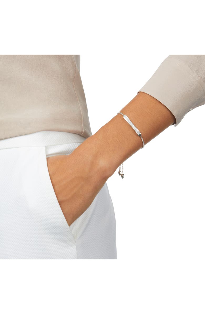 Monica Vinader Baja Skinny Pavé Diamond Bracelet, Alternate, color, Silver