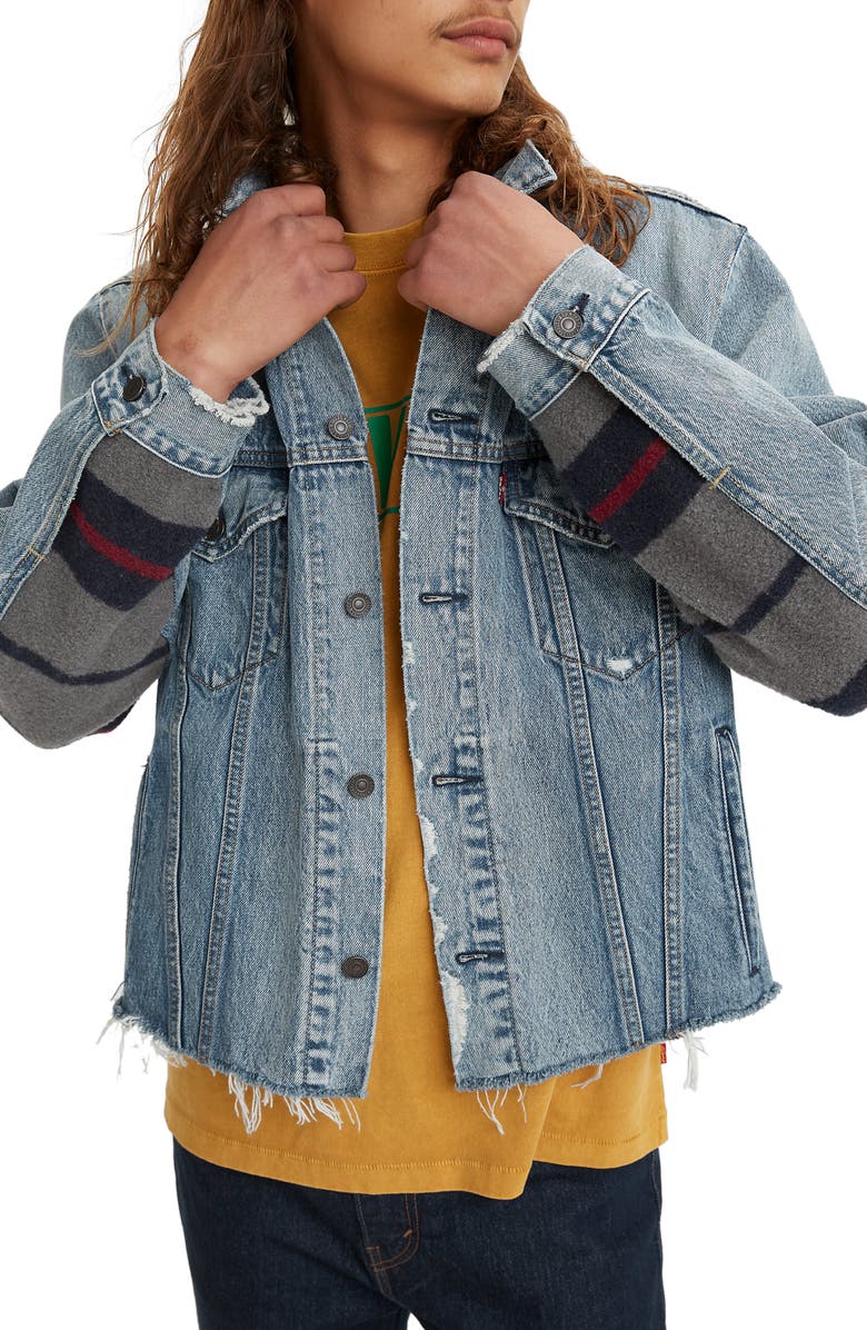 LEVIS PREMIUM Levi's<sup>®</sup> Premium Blanket Back Trucker Jacket, Alternate, color,