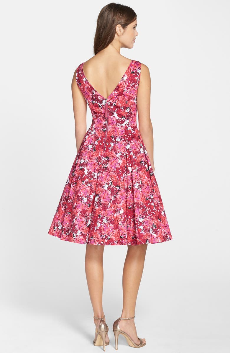 Maggy London Print Stretch Cotton Sateen Fit & Flare Dress, Alternate, color, 