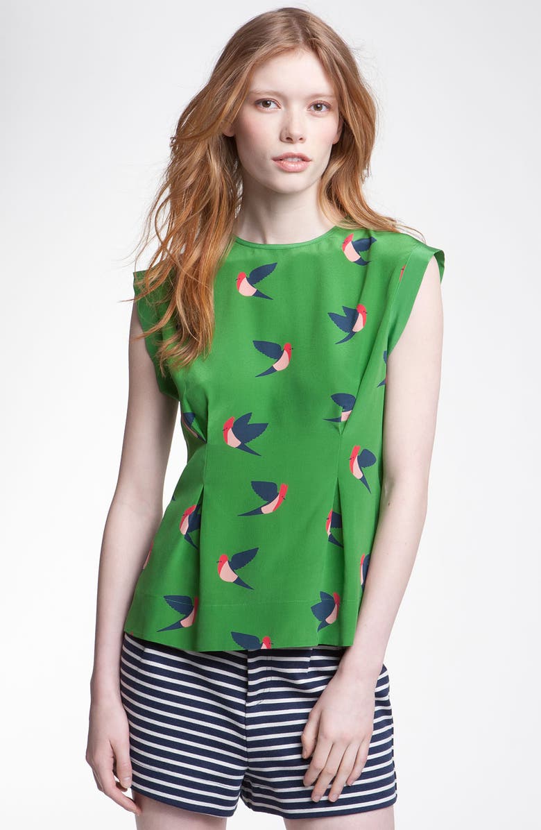 MARC BY MARC JACOBS 'Finch Flight' Print Silk Top, Main, color,