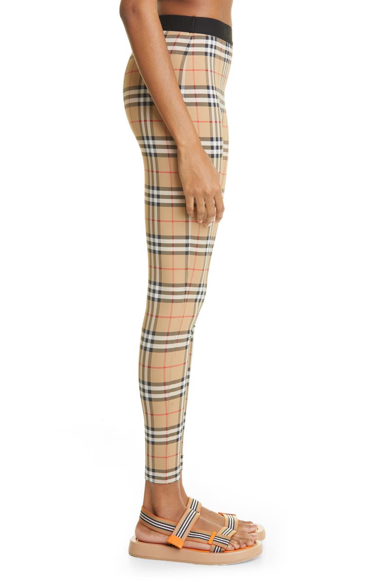 Burberry Women's Belvoir Vintage Check Jersey Leggings, Alternate, color, Archive Beige Ip Chk