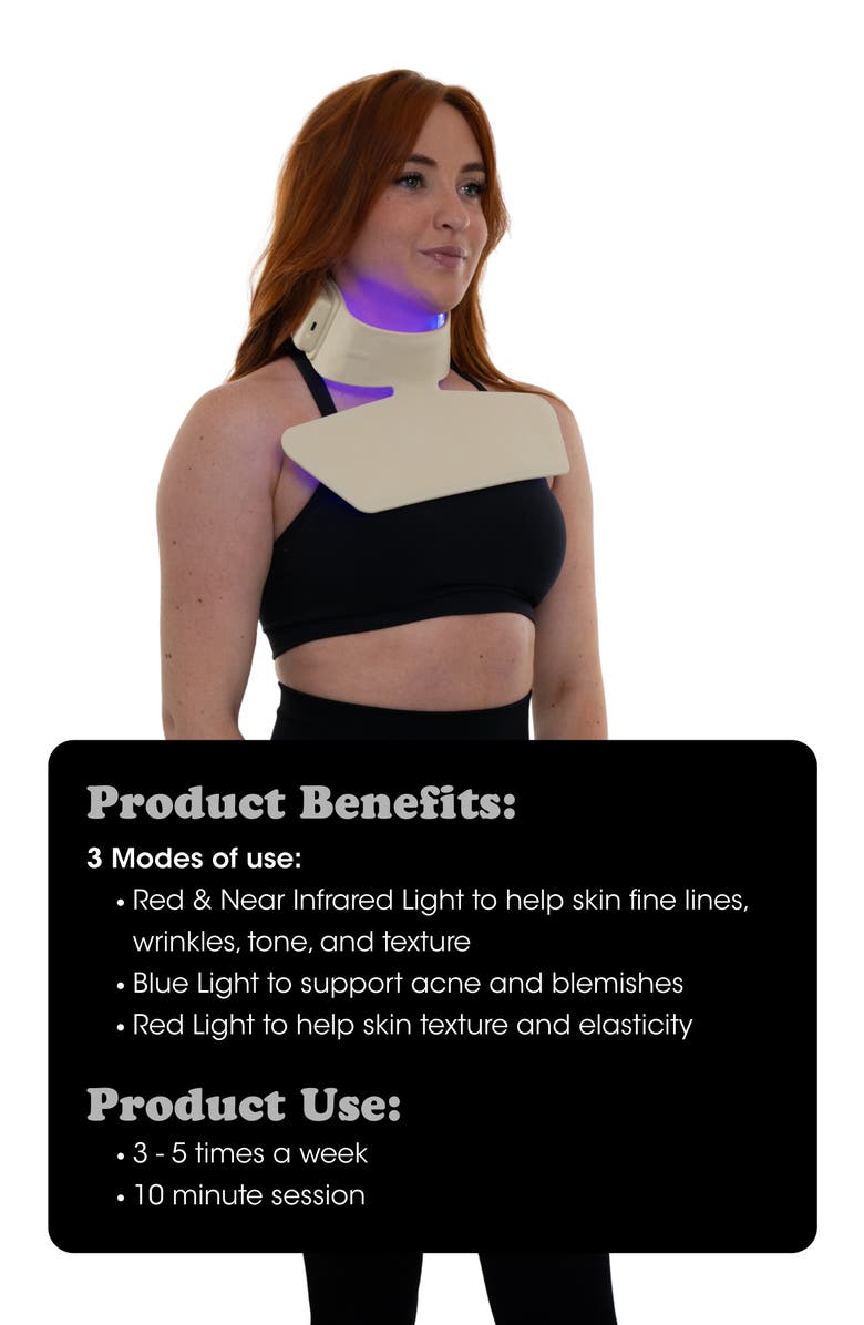 fringe Red Light Therapy Neck Mask, Alternate, color, Light Grey