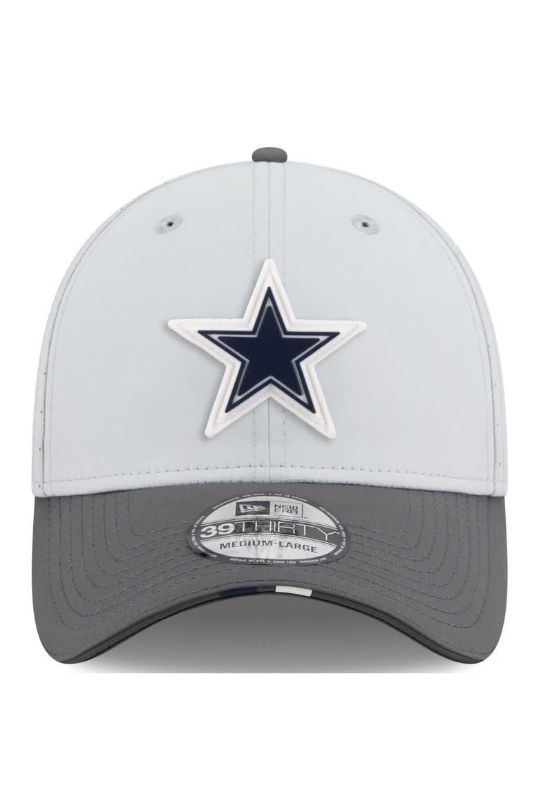 Men's New Era  Gray/Graphite Dallas Cowboys 2025 NFL Training Camp 39THIRTY Flex Hat, Alternate, color, Gray