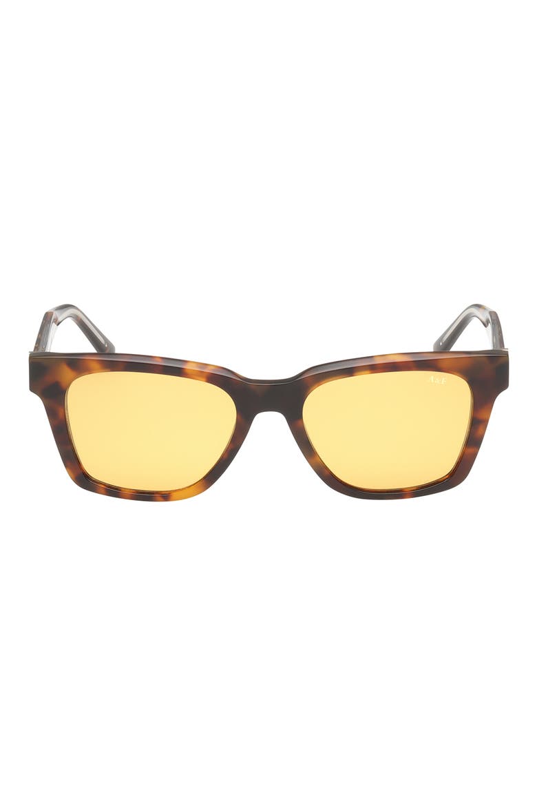52mm Square Sunglasses, Main, color, DARK HAVANA / BROWN LENS