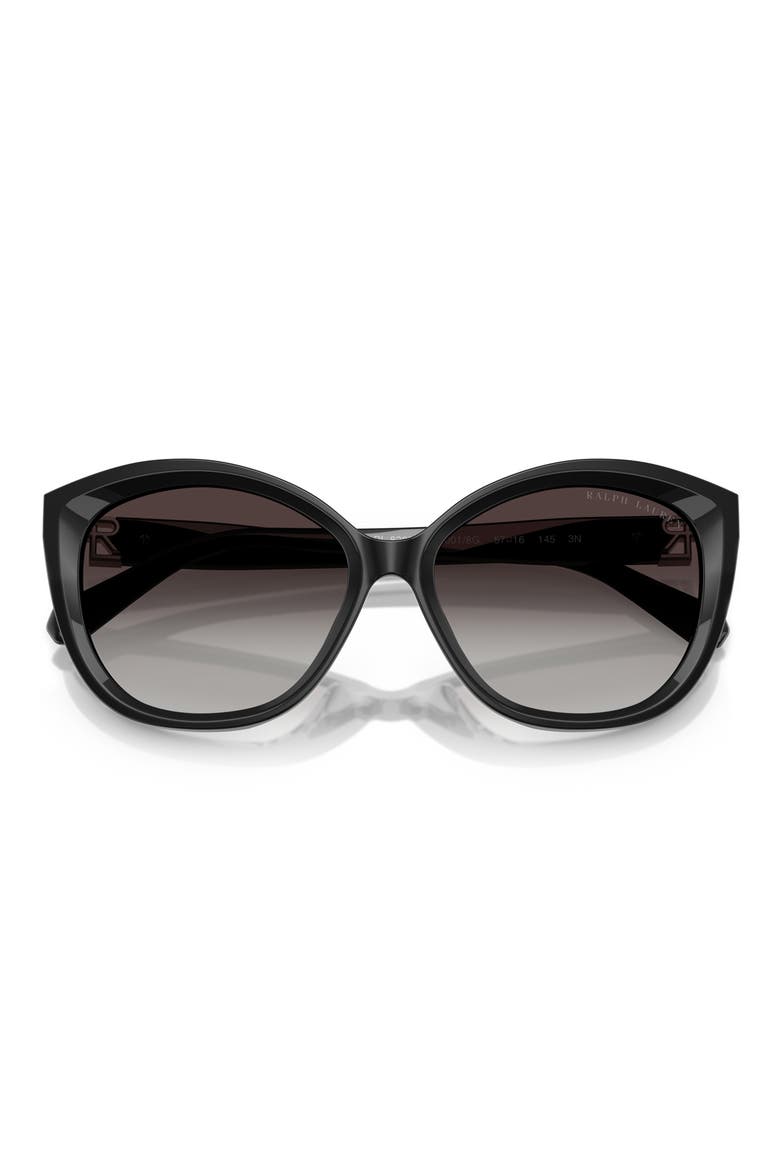 57mm Gradient Butterfly Sunglasses, Alternate, color, BLACK / GRADIENT GREY