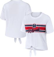 WEAR by Erin Andrews Women's WEAR by Erin Andrews White Washington Wizards Tie-Front T-Shirt
