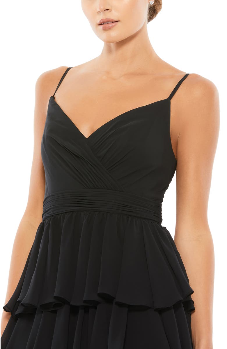 Mac Duggal Sleeveless Gown with Ruffled Skirt, Alternate, color, Black