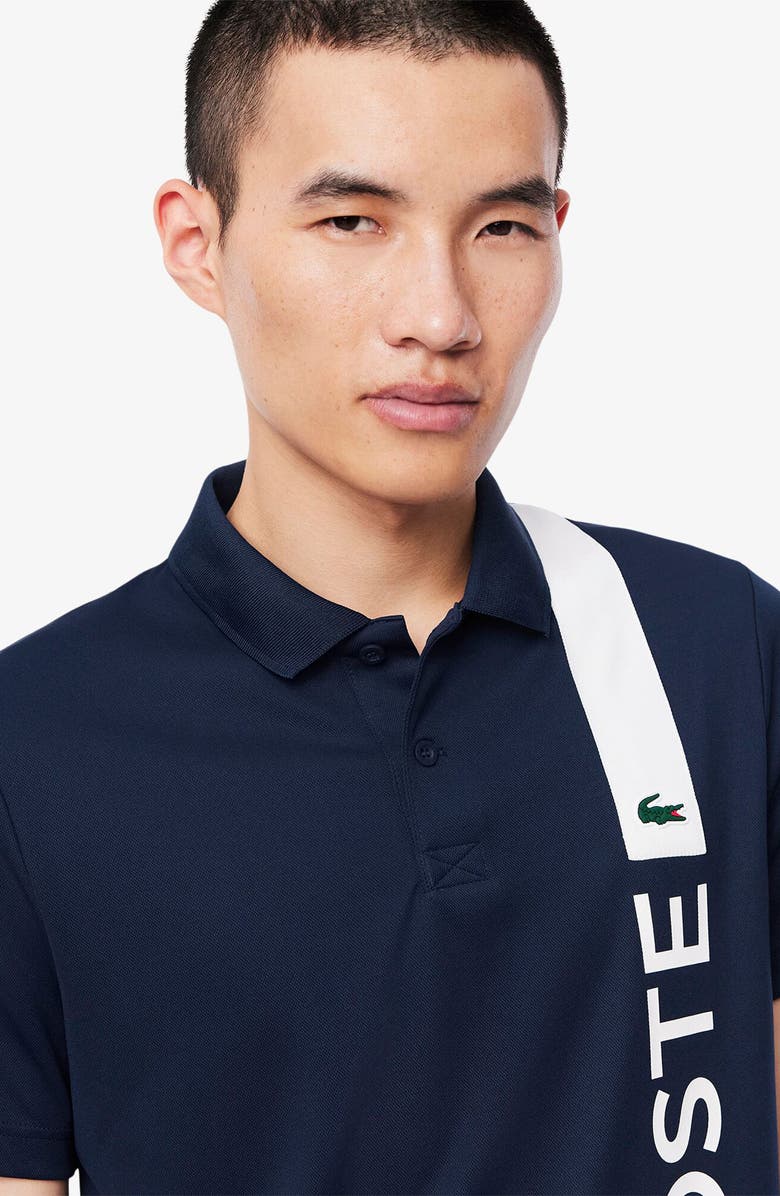 Lacoste Regular Fit Colorblock Performance Piqué Polo, Alternate, color, Navy Blue/ Navy Blue-White