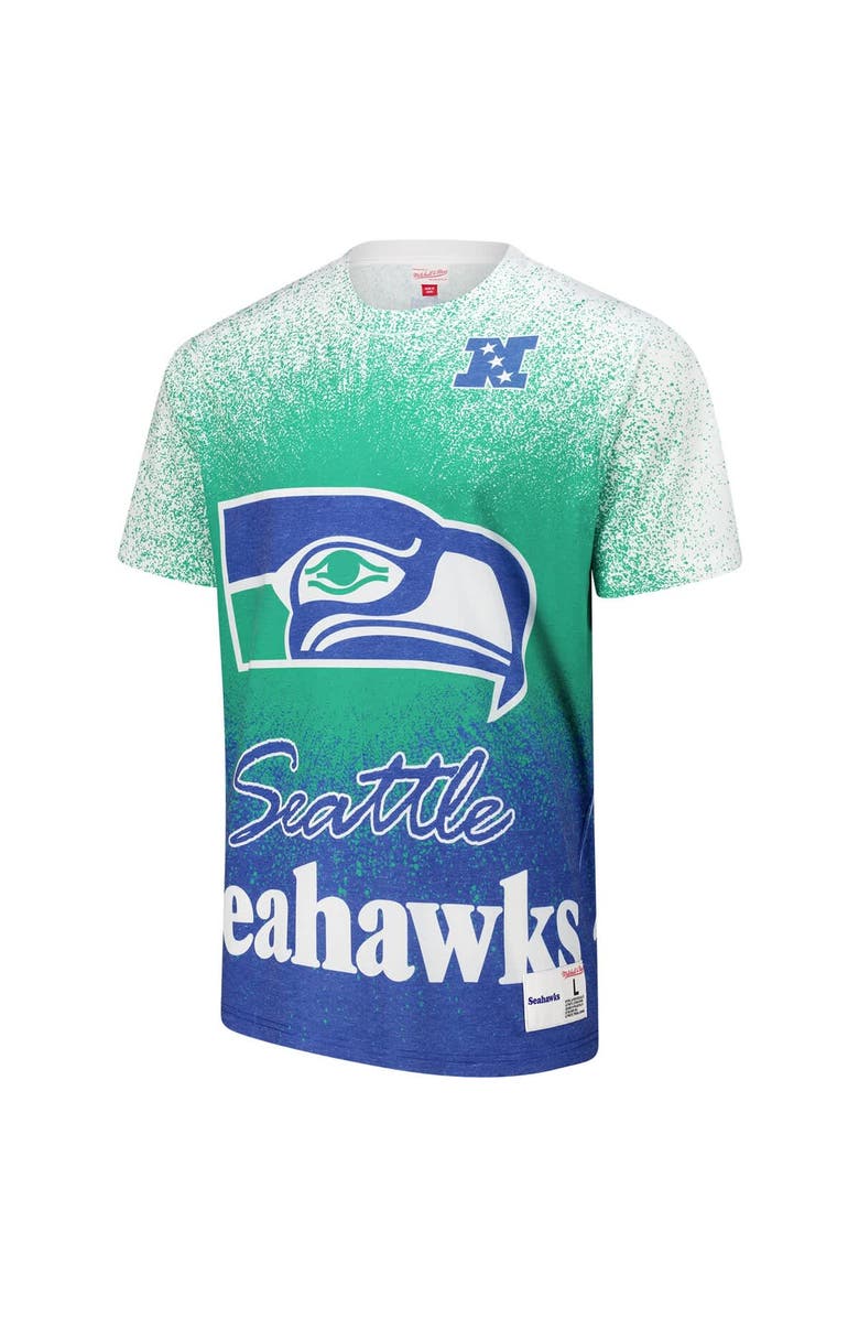 Mitchell & Ness Men's Mitchell & Ness White Seattle Seahawks Team Burst Vintage Logo T-Shirt, Alternate, color, White