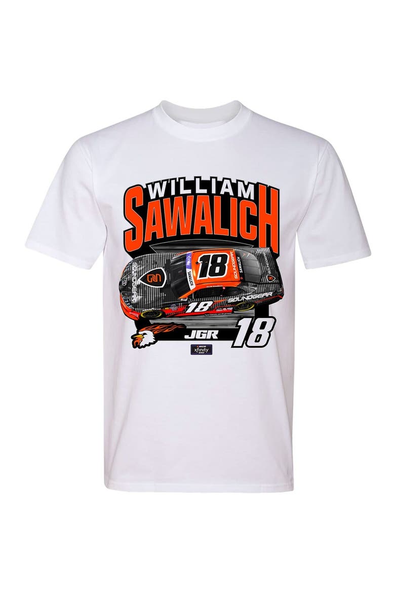 Men's Joe Gibbs Racing Team Collection White William Sawalich SoundGear Car T-Shirt, Alternate, color, White
