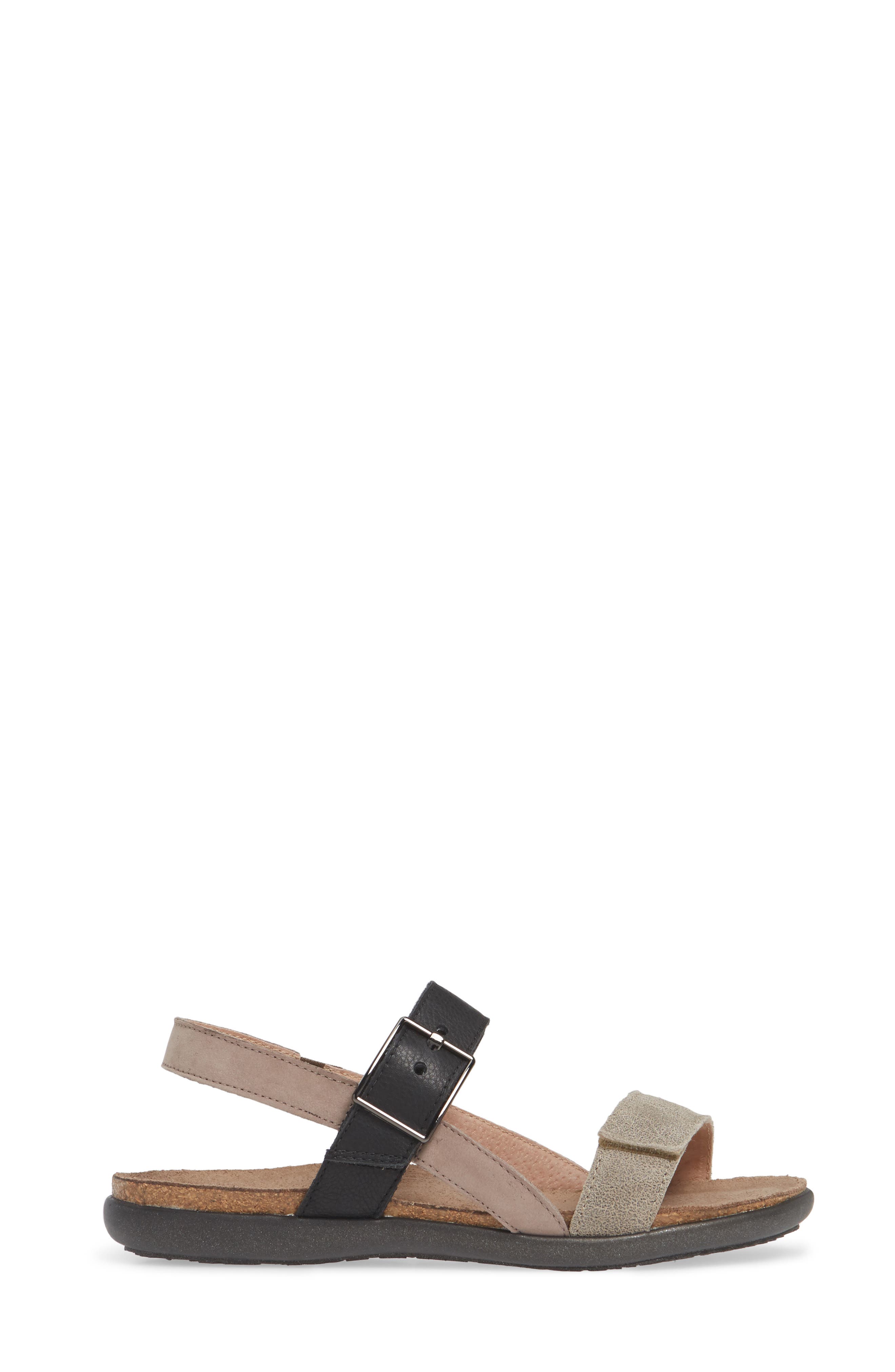 Norah Sandal, Alternate, color, BEIGE/ STONE/ BLACK LEATHER