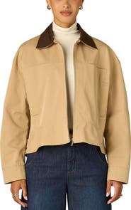 Wit & Wisdom Contrast Collar Peplum Jacket