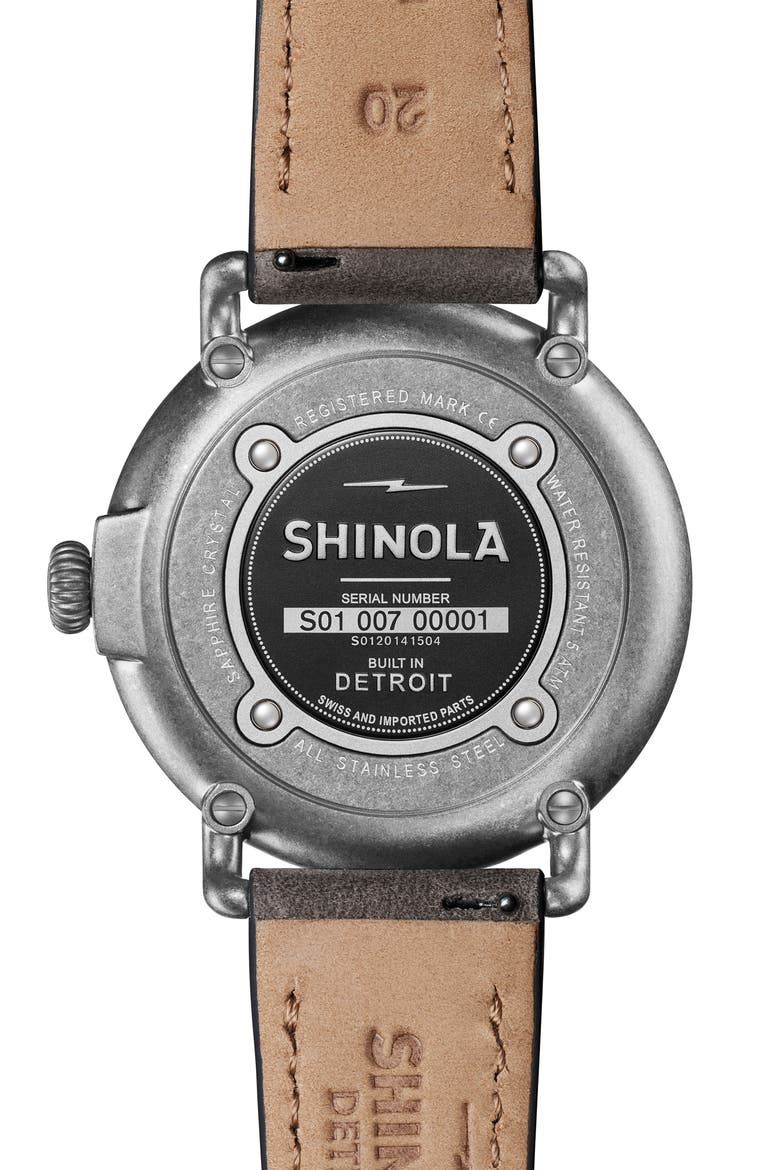 'Runwell' Leather Strap Watch, 41mm, Alternate, color, IVORY
