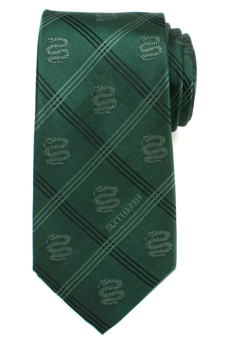 Harry Potter - Slytherin Silk Tie, Main, color, GREEN
