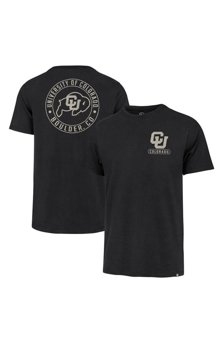 '47 Men's '47  Black Colorado Buffaloes Left Chest Back Slide Two Hit Franklin T-Shirt, Main, color, Black