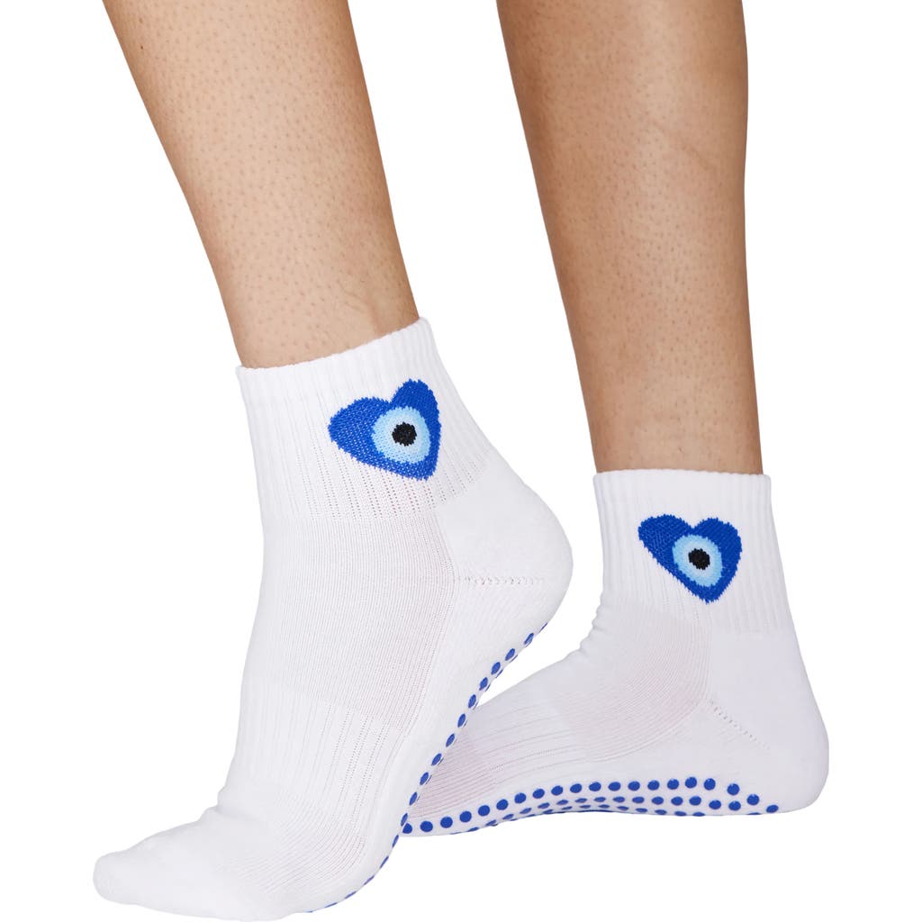 Souls. Evil Eye Ankle Grip Socks in White  product