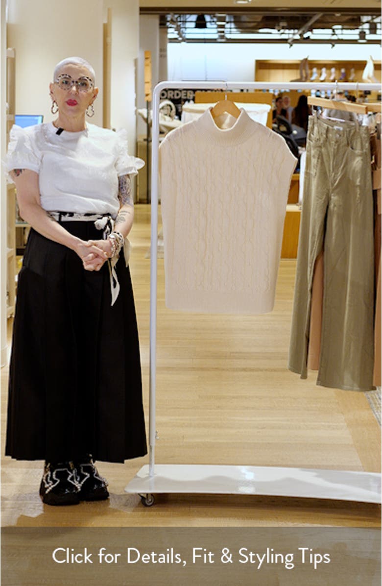 Cable Sleeveless Mock Neck Sweater, sales video thumbnail