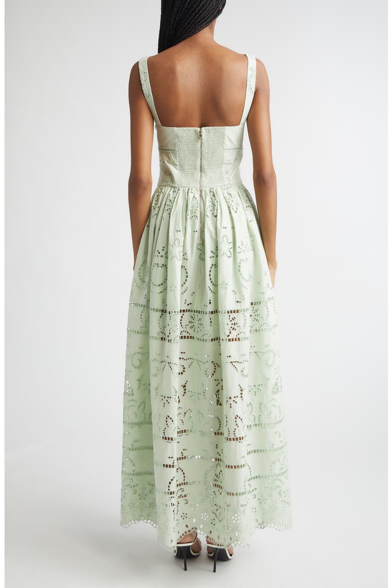 Anya Embroidered Cotton Maxi Dress, Alternate, color, LIGHT SAGE