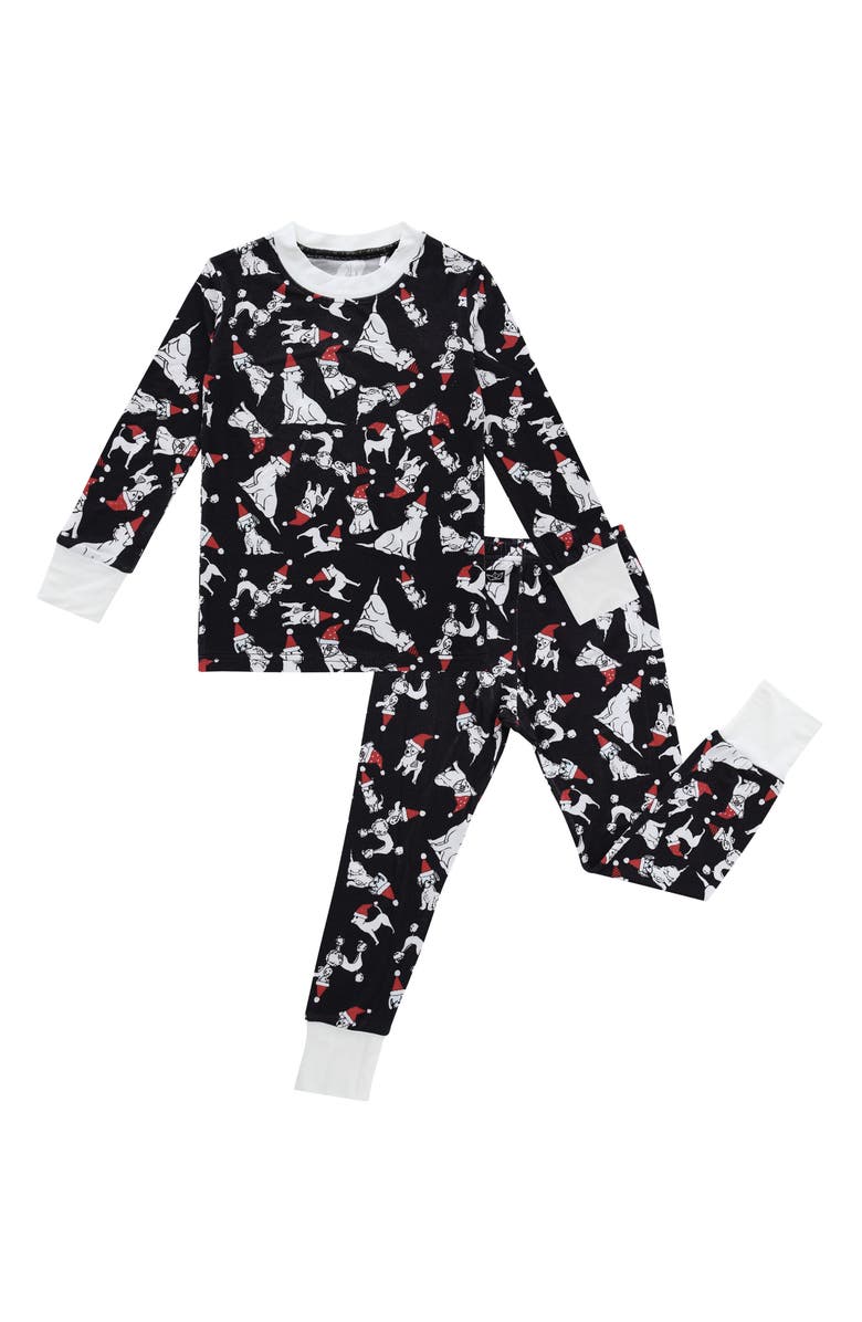 Peregrine Kidswear Santa Paws Fitted Two-Piece Pajamas, Main, color, 