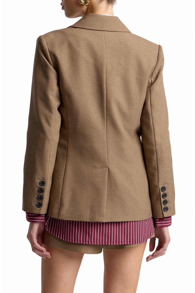 Relaxed Blazer with Shirt Insert, Alternate, color, DARK OAT/ BURGUNDY
