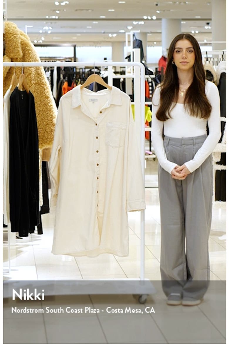 Namada Long Sleeve Corduroy Shirtdress video