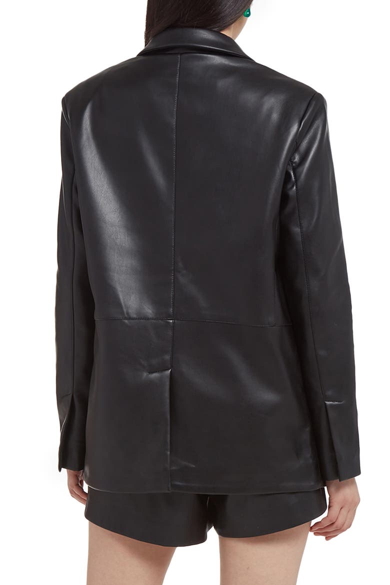Killian Faux Leather Blazer, Alternate, color, NOIR