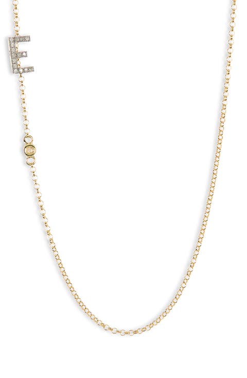 Bezel Diamond Initial Chain Necklace - 0.2ct.