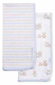 2-Pack Bear Theme Organic Cotton Receiving Blankets