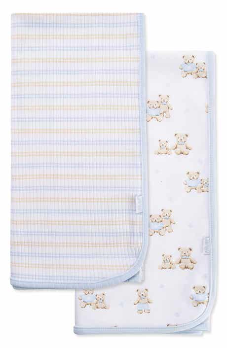 2-Pack Bear Theme Organic Cotton Receiving Blankets