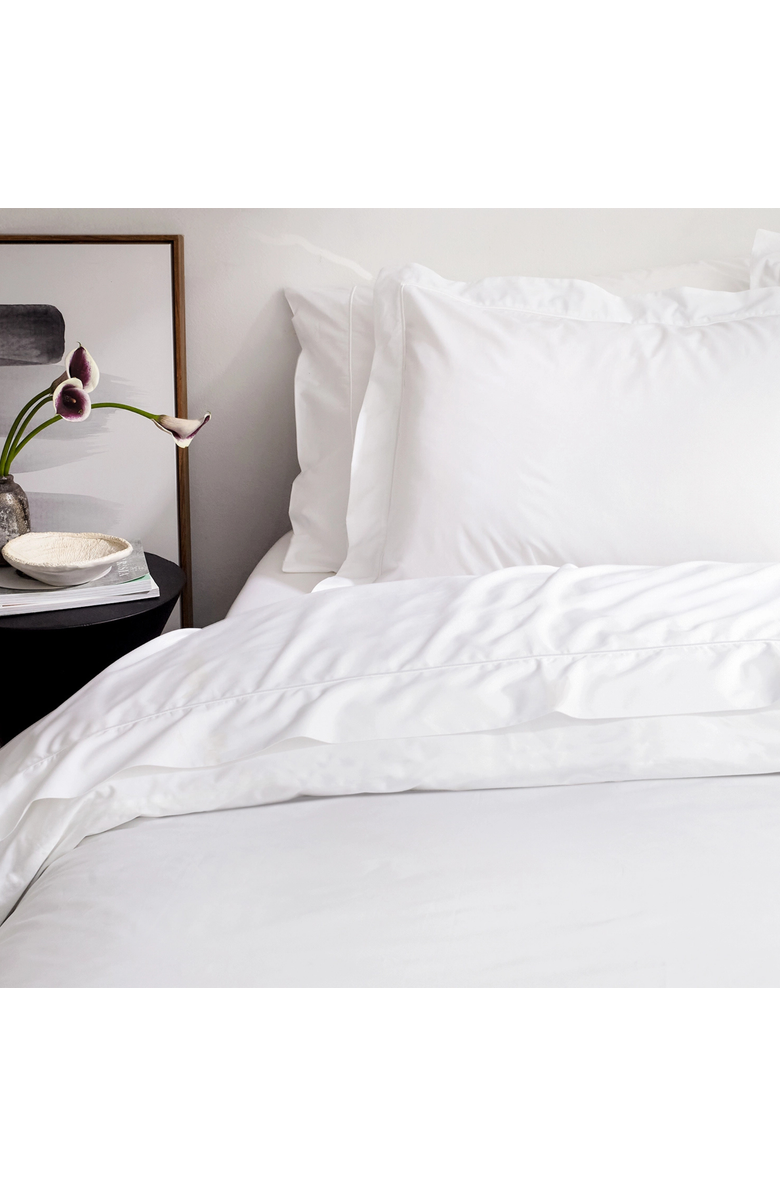 Ela Lane USA Classic Percale Embroidered Sheet Set, Alternate, color, White