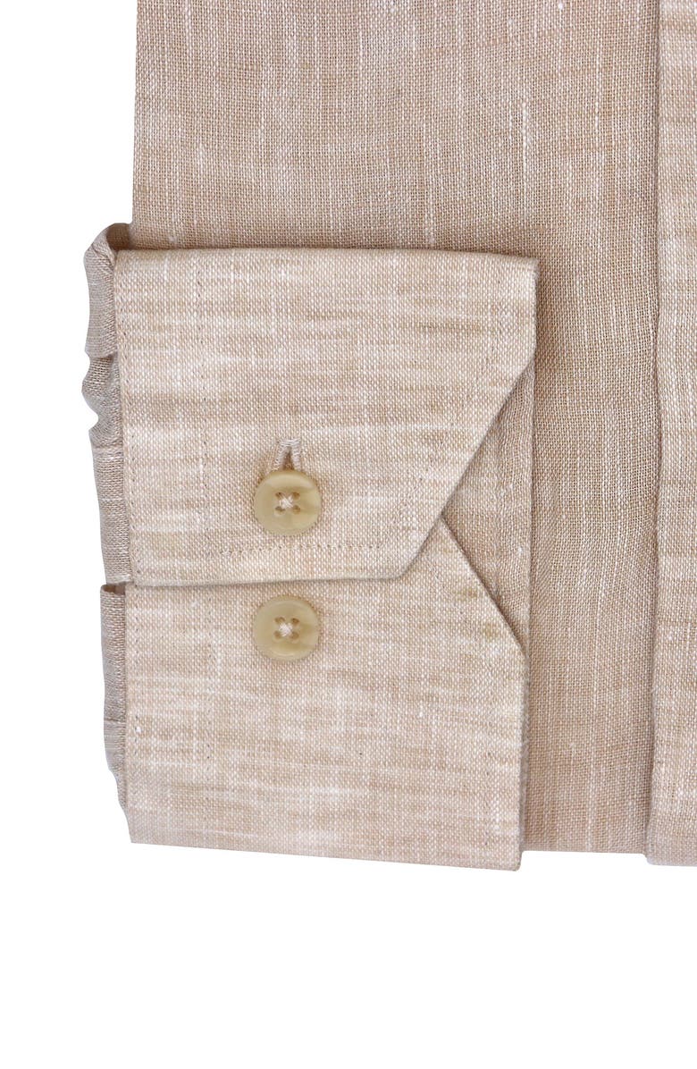 Lorenzo Uomo Solid Linen Trim Fit Dress Shirt, Alternate, color, 
