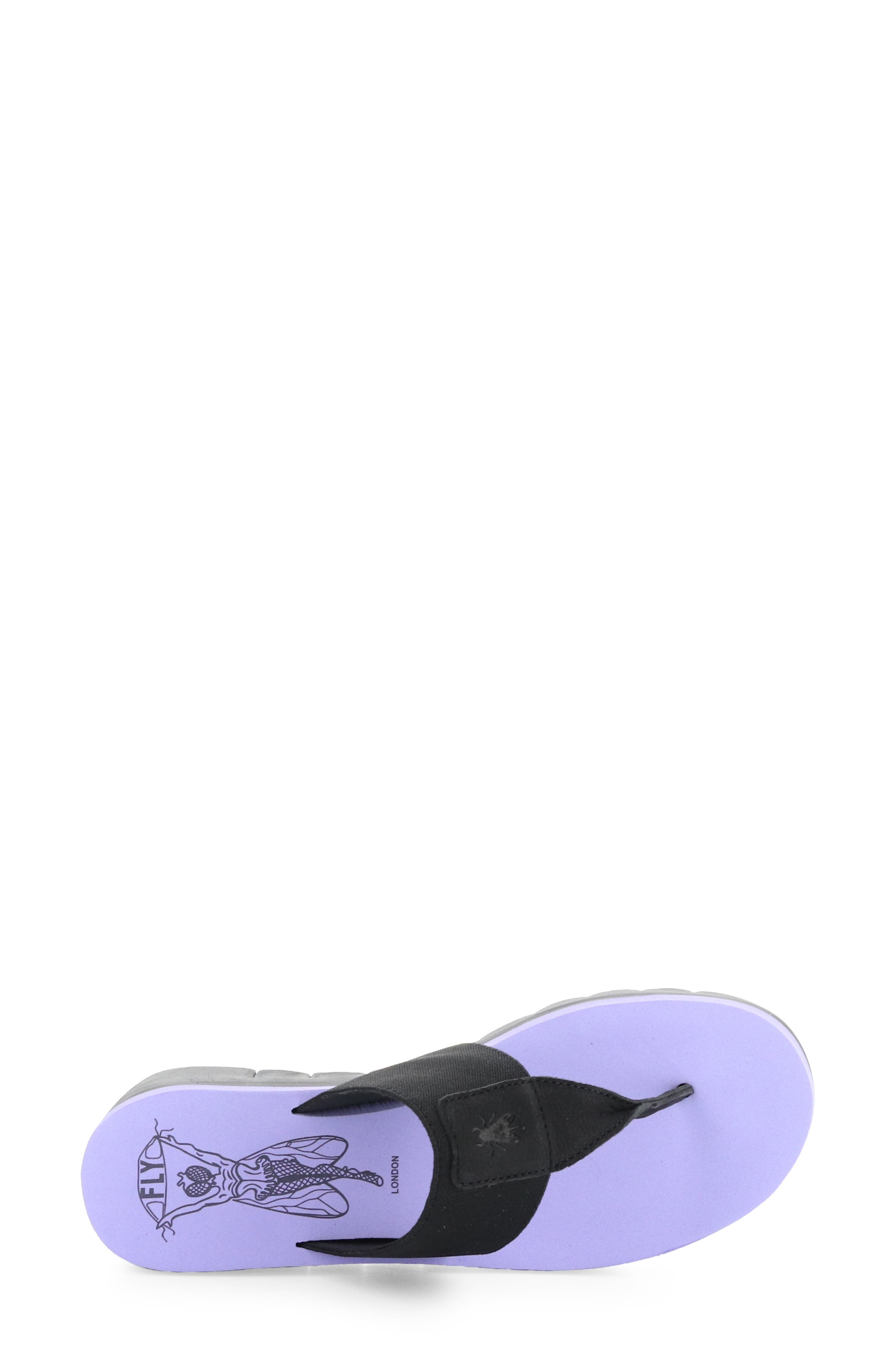 Yomu Wedge Flip Flop, Alternate, color, 010 BLACK/ VIOLA GROGRAIN