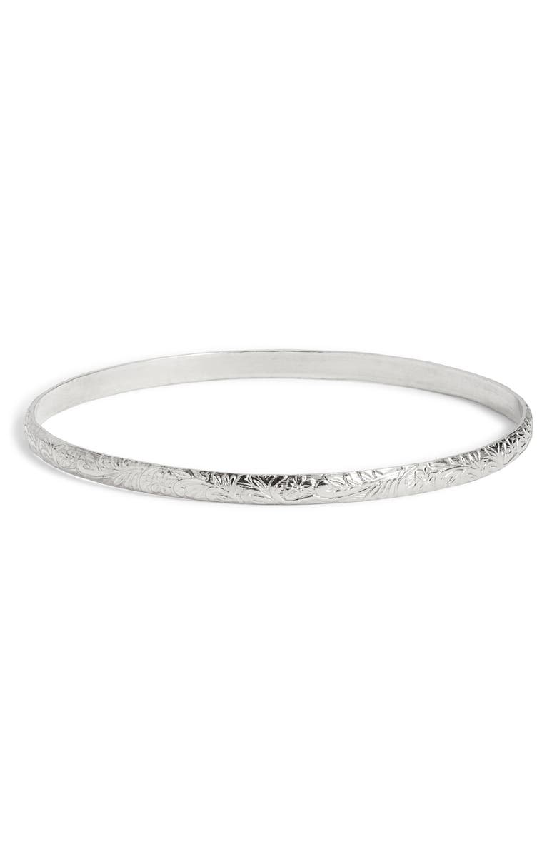Nashelle Flora Bangle, Main, color, Sterling Silver