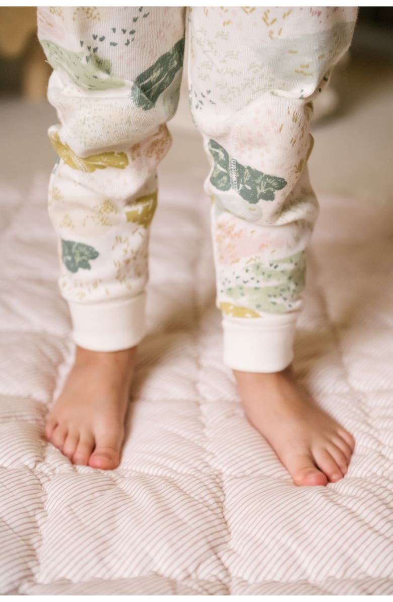 Pehr Kids' Organic Cotton Rib Fitted Pajamas, Alternate, color, Happy Valley